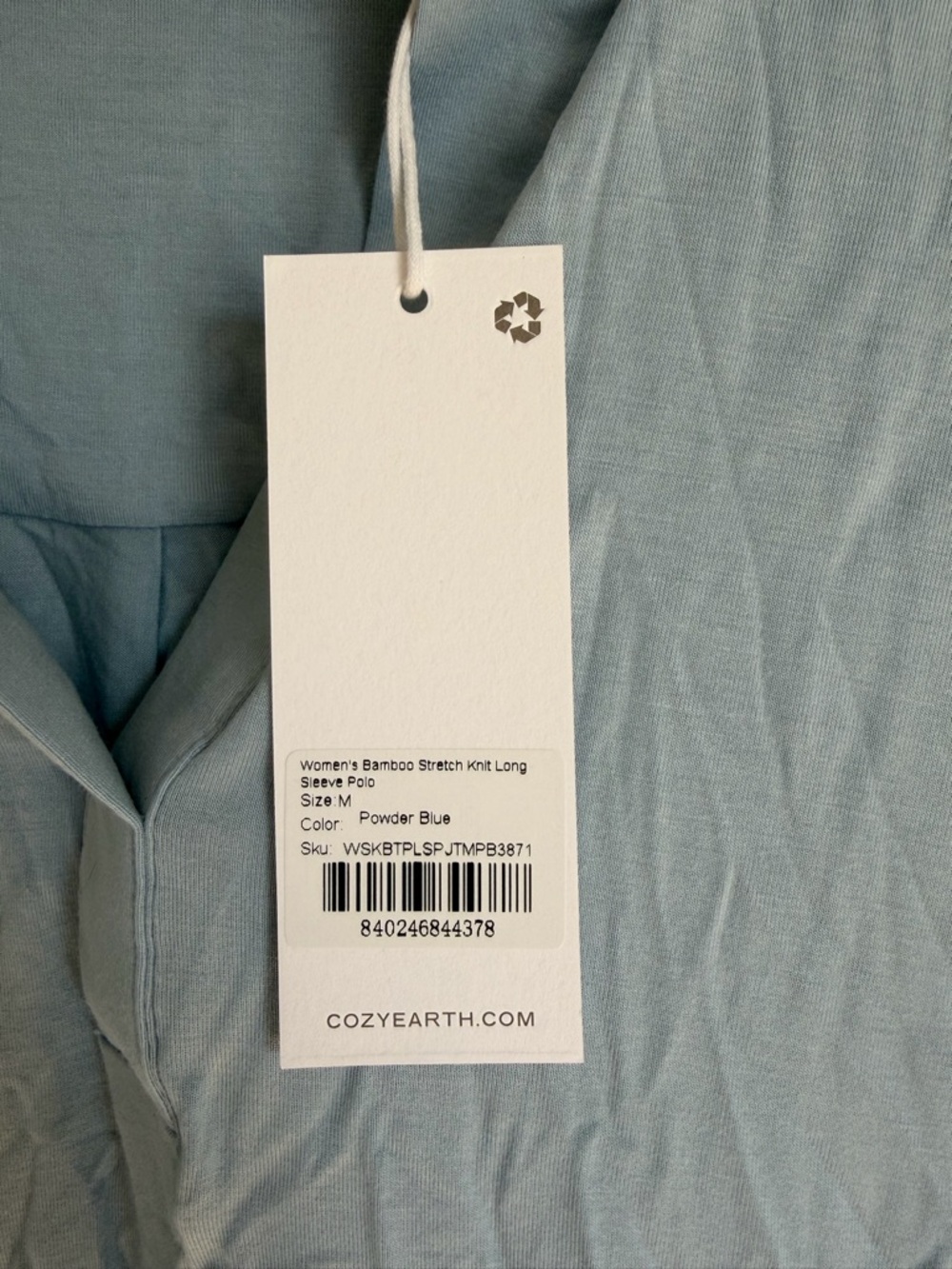 NWT Cozy Earth Bamboo Stretch Long Sleeve Polo - Picture 7 of 8